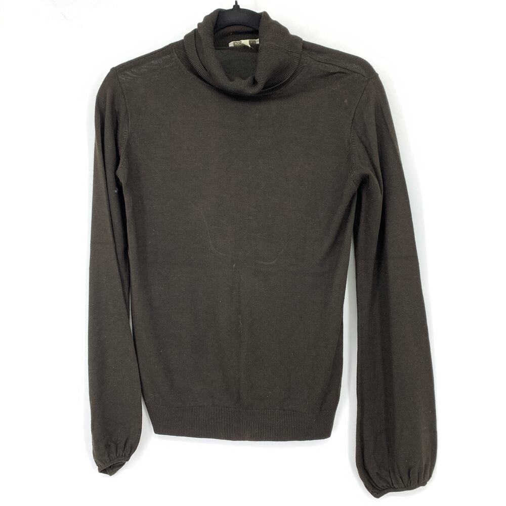 Kookai Pullover Turtleneck Sweater Womens Size 2 US M Dark Brown Long Sleeve